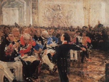 1815年1910年1月8日 ライシアムでの行為を語るプーシキン イリヤ・レーピン Oil Paintings
